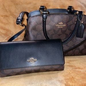 Mini Lillie Carryall In Signature Canvas with matching wallet